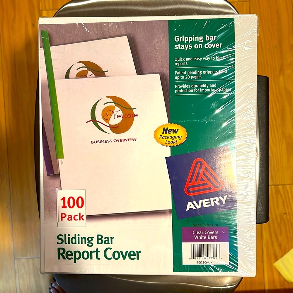 AVERY. Sliding Bar Report Cover. 100 Pack
